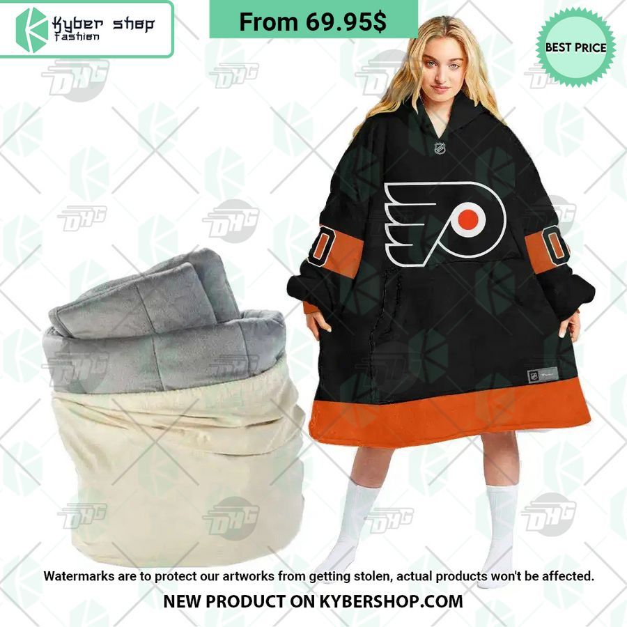 Philadelphia Flyers black Hoodie Blanket