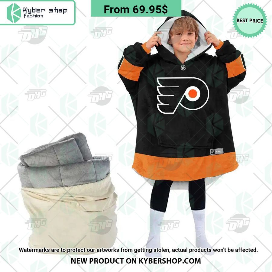 Philadelphia Flyers black Hoodie Blanket