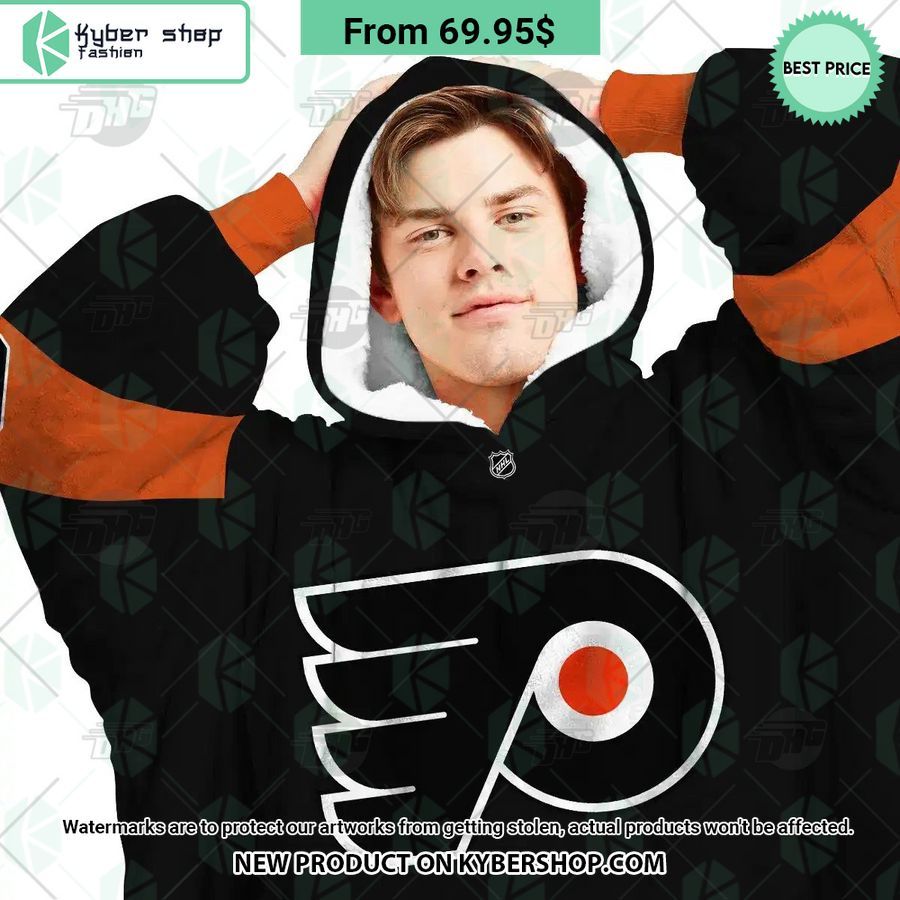 Philadelphia Flyers black Hoodie Blanket