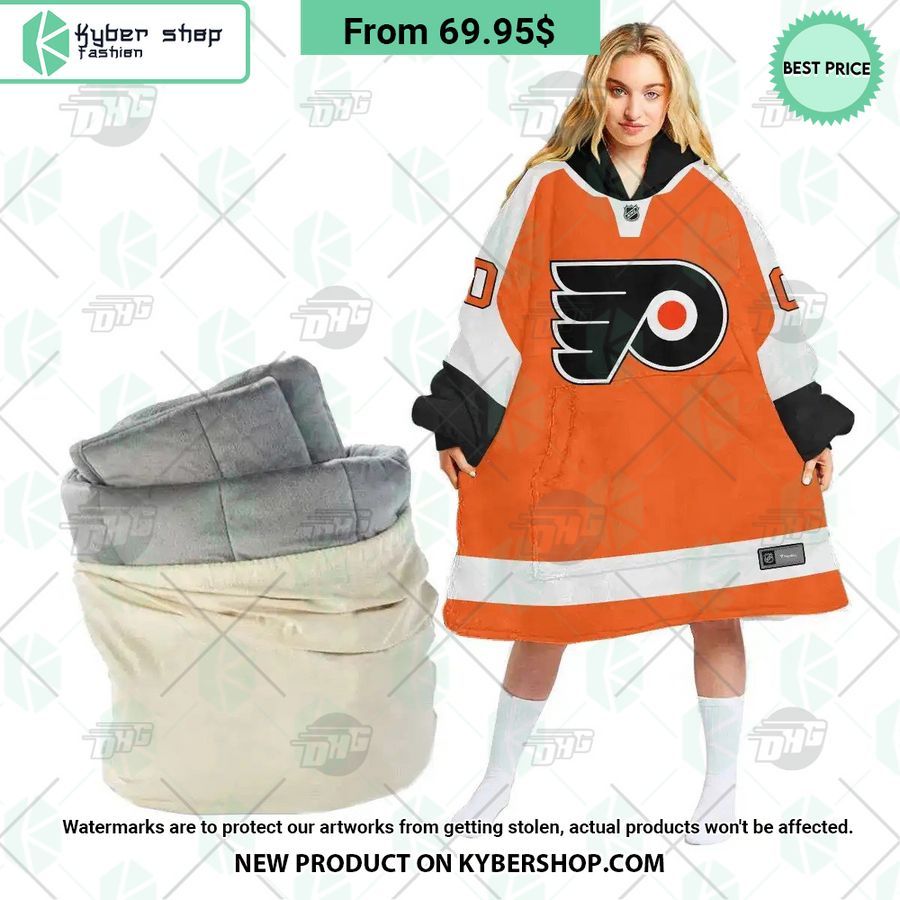 Philadelphia Flyers orange Hoodie Blanket