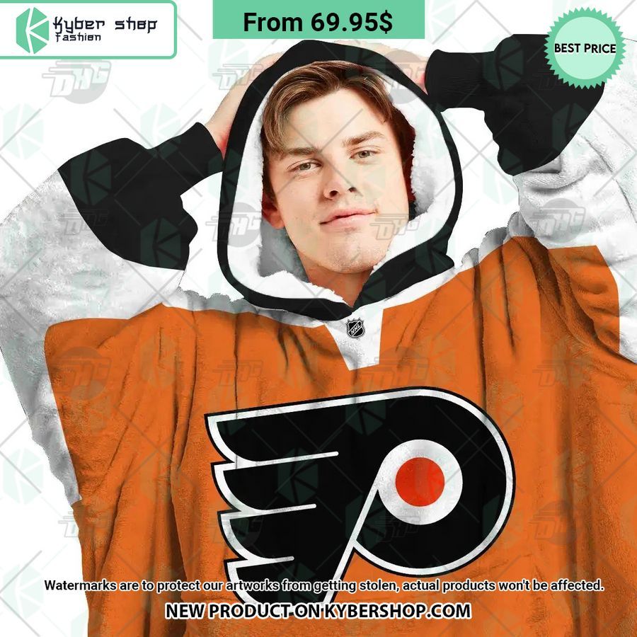 Philadelphia Flyers orange Hoodie Blanket