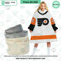 Philadelphia Flyers white Hoodie Blanket