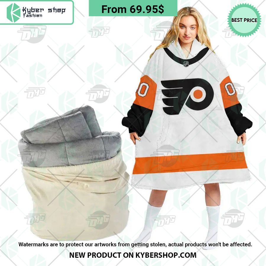 Philadelphia Flyers white Hoodie Blanket