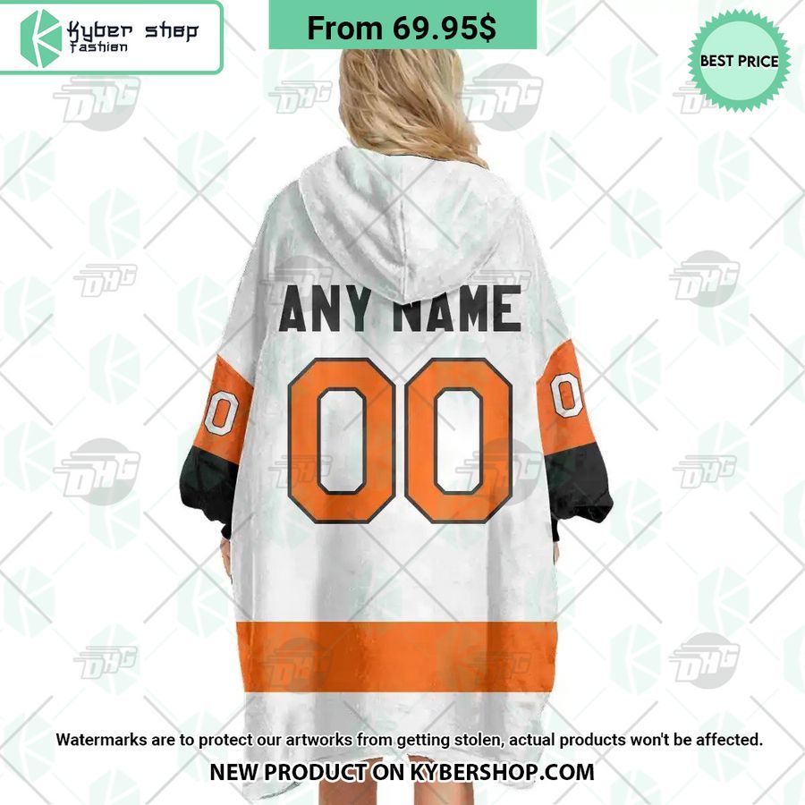 Philadelphia Flyers white Hoodie Blanket