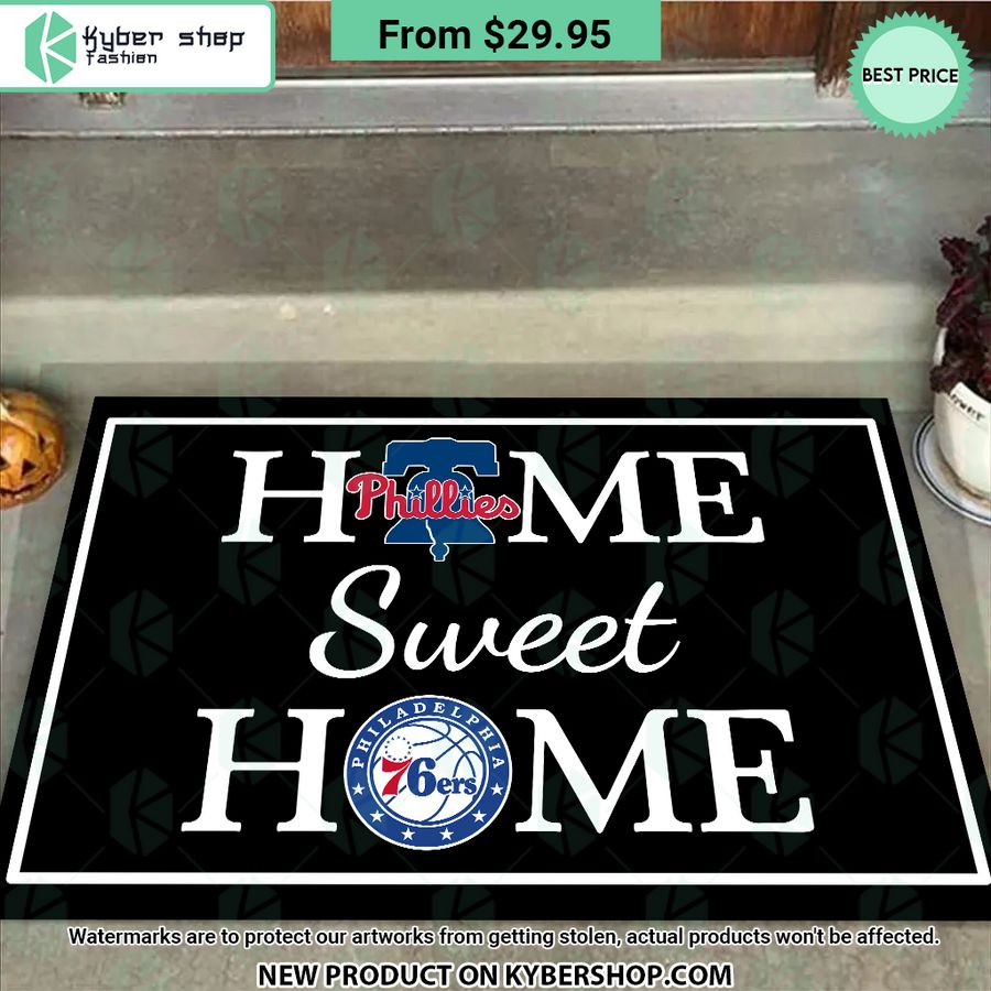Philadelphia Phillies Philadelphia 76ers Home Sweet Home Doormat