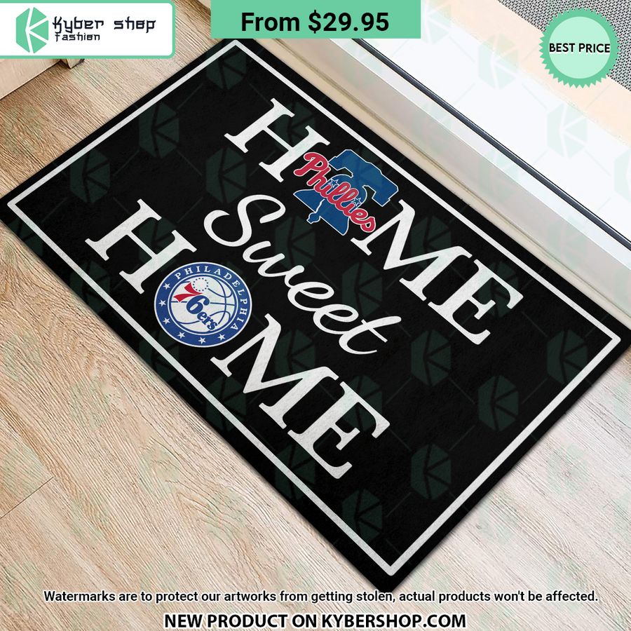 Philadelphia Phillies Philadelphia 76ers Home Sweet Home Doormat