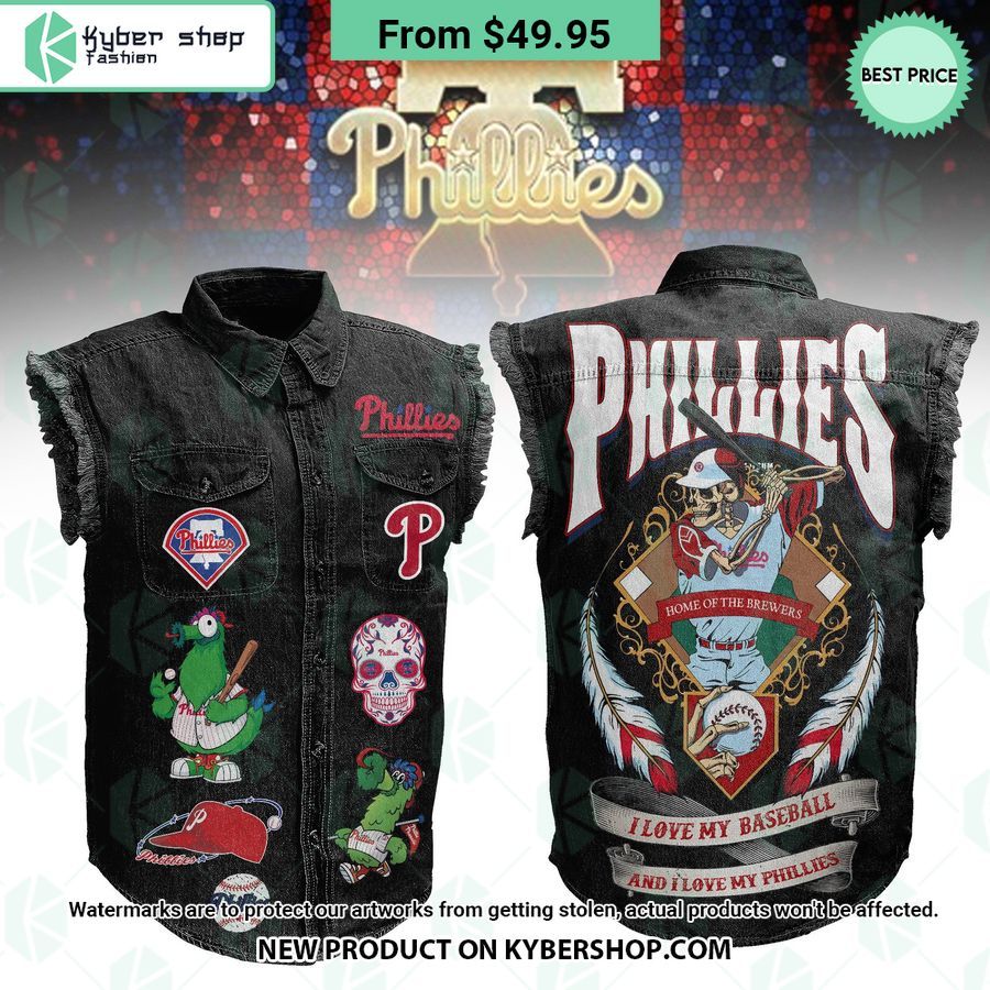 Philadelphia Phillies Sleeveless Denim Jacket