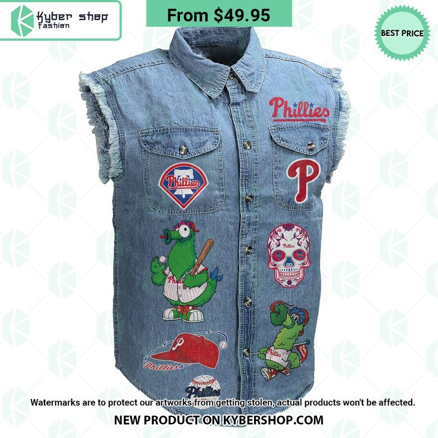Philadelphia Phillies Sleeveless Denim Jacket