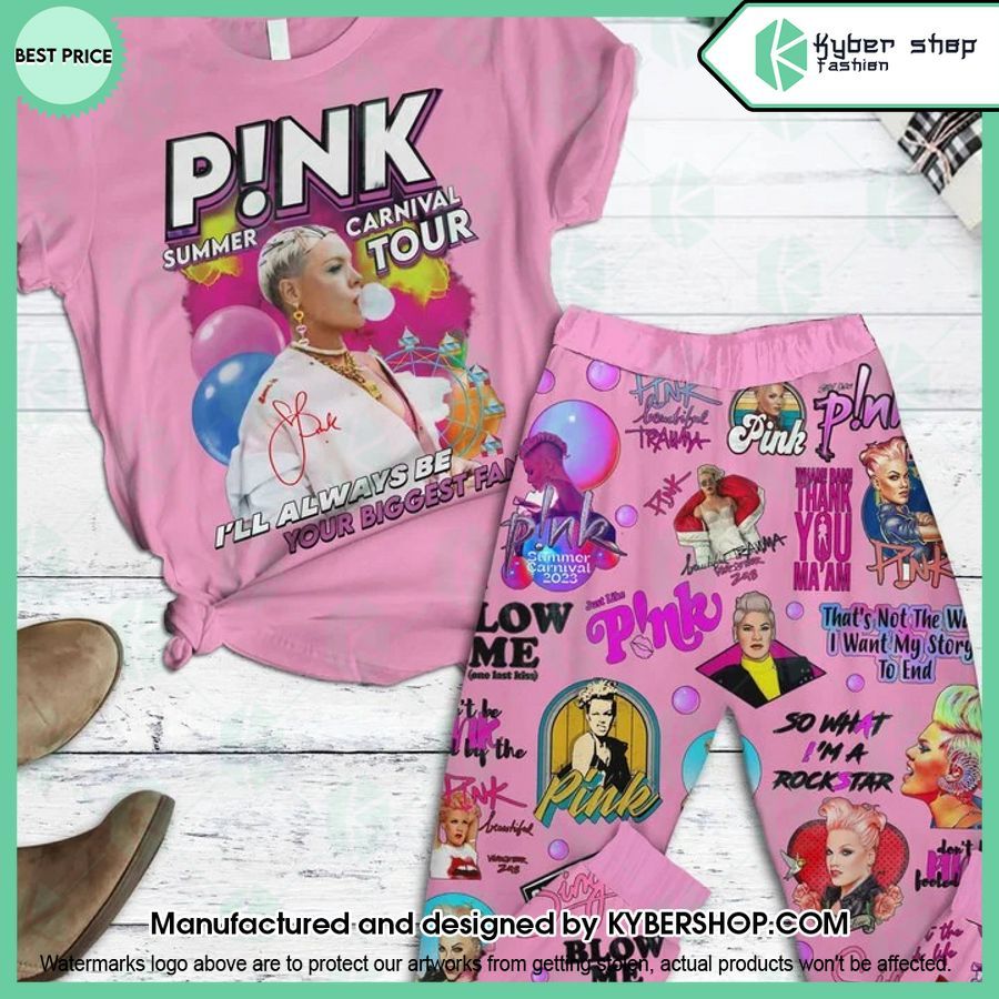 Pink Summer Carnival Tour I’ll Always Be Your Biggest Fan Pajamas Set