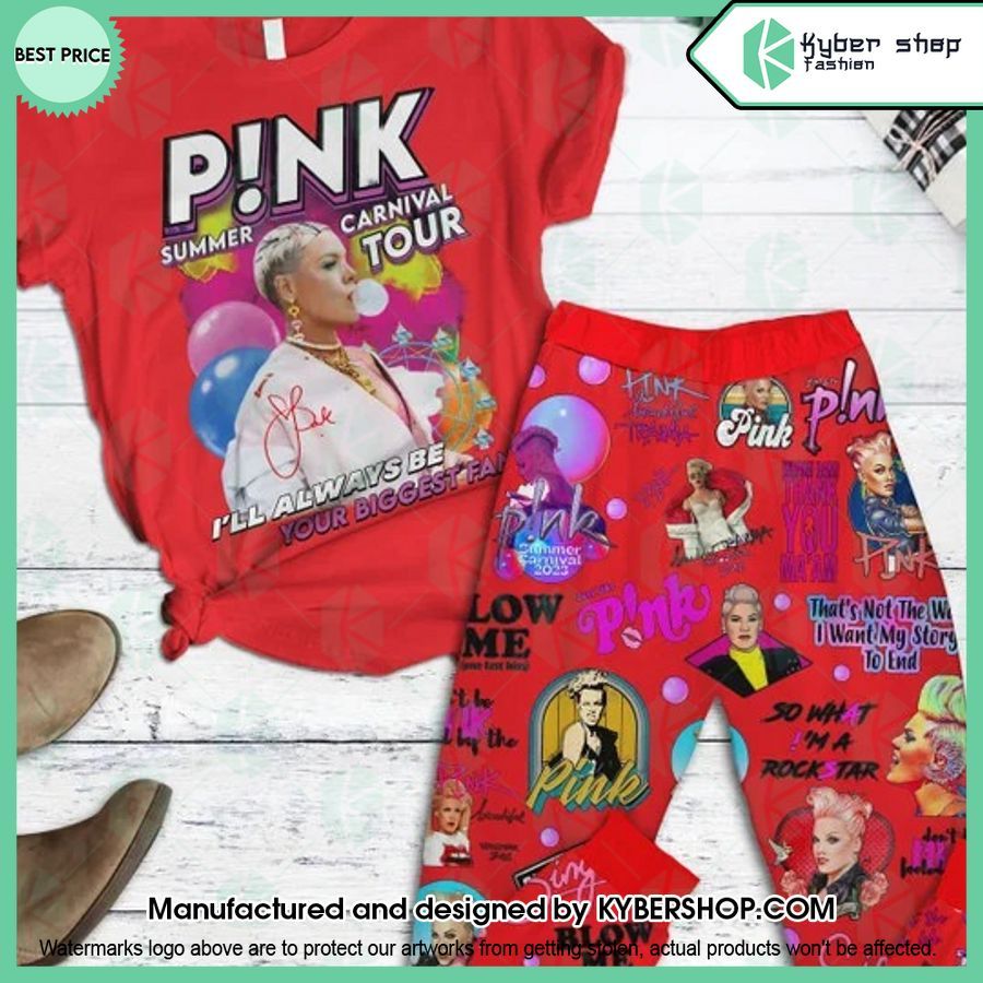 Pink Summer Carnival Tour I’ll Always Be Your Biggest Fan Pajamas Set
