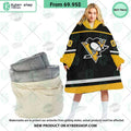 Pittsburgh Penguins black Hoodie Blanket