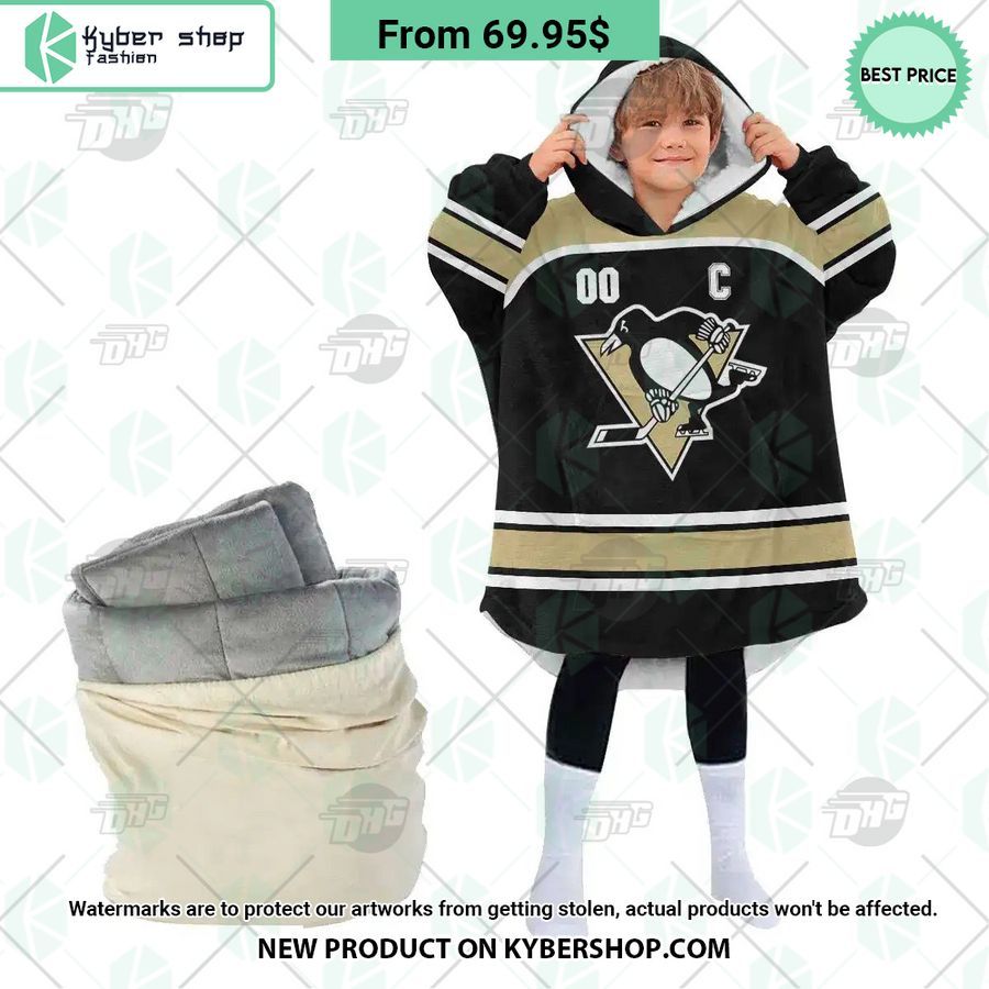 Pittsburgh Penguins logo Hoodie Blanket