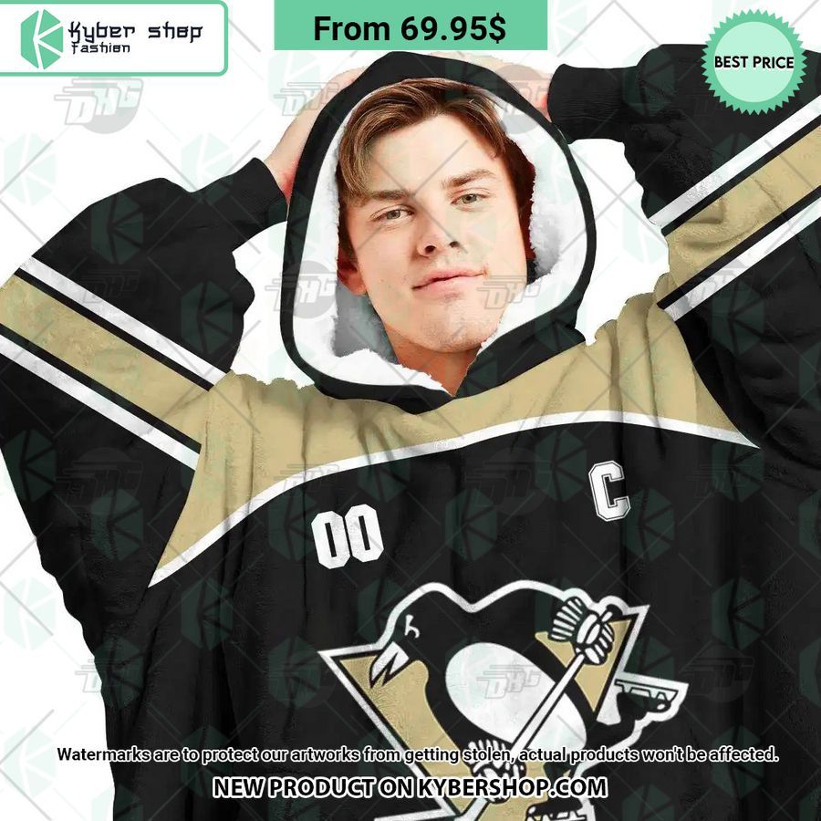 Pittsburgh Penguins logo Hoodie Blanket