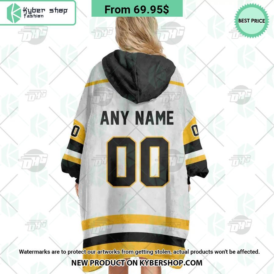 Pittsburgh Penguins white yellow Hoodie Blanket
