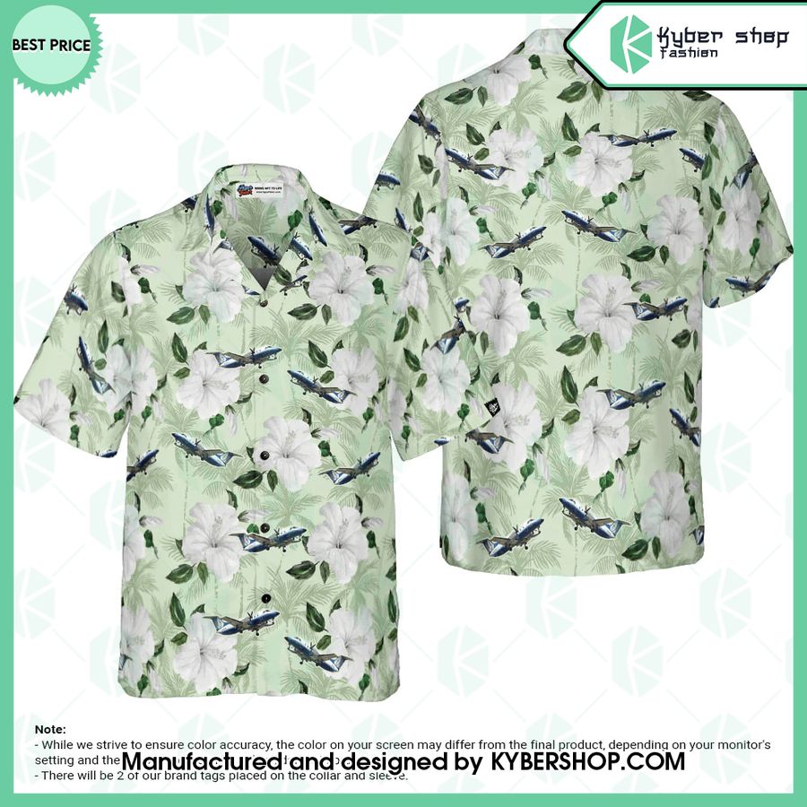 Plane Hibiscus Hawaiian Shirt