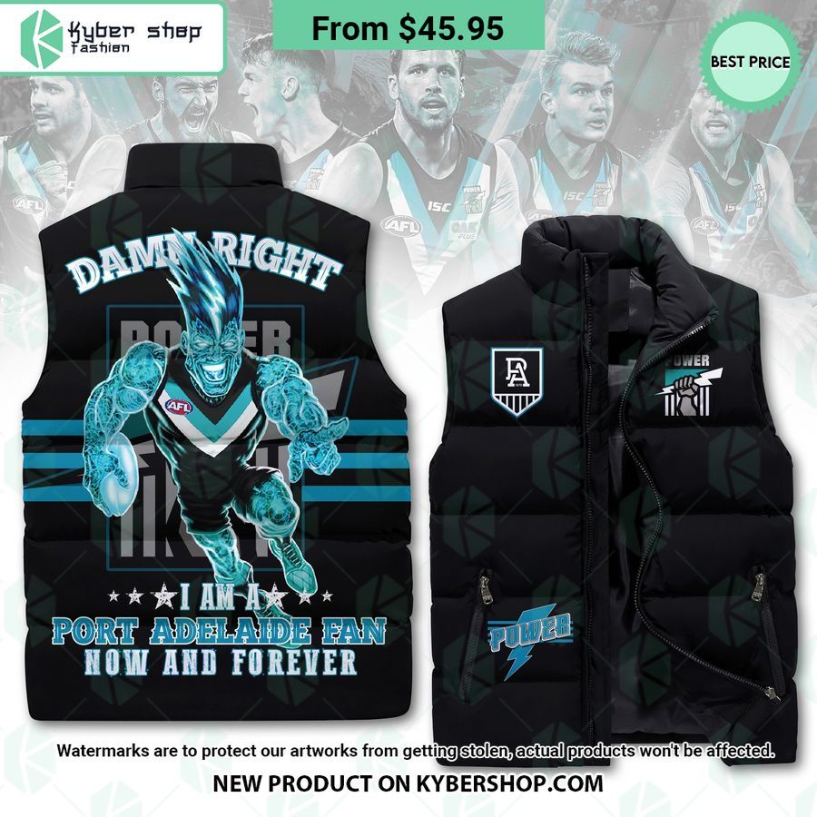 Port Adelaide Football Club Sleeveless Puffer Down Jacket