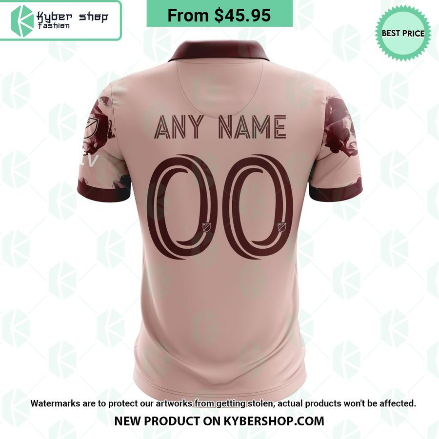 Portland Timbers 2023 Away Heritage Rose MLS CUSTOM Polo Shirt