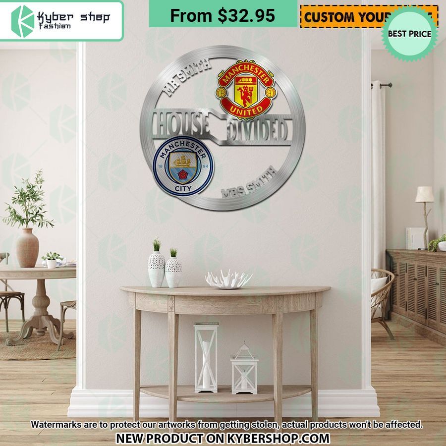 Premier League Teams House Divided CUSTOM Metal Sign