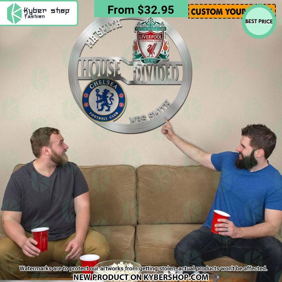 Premier League Teams House Divided CUSTOM Metal Sign