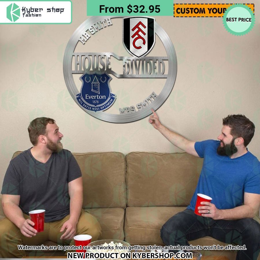 Premier League Teams House Divided CUSTOM Metal Sign