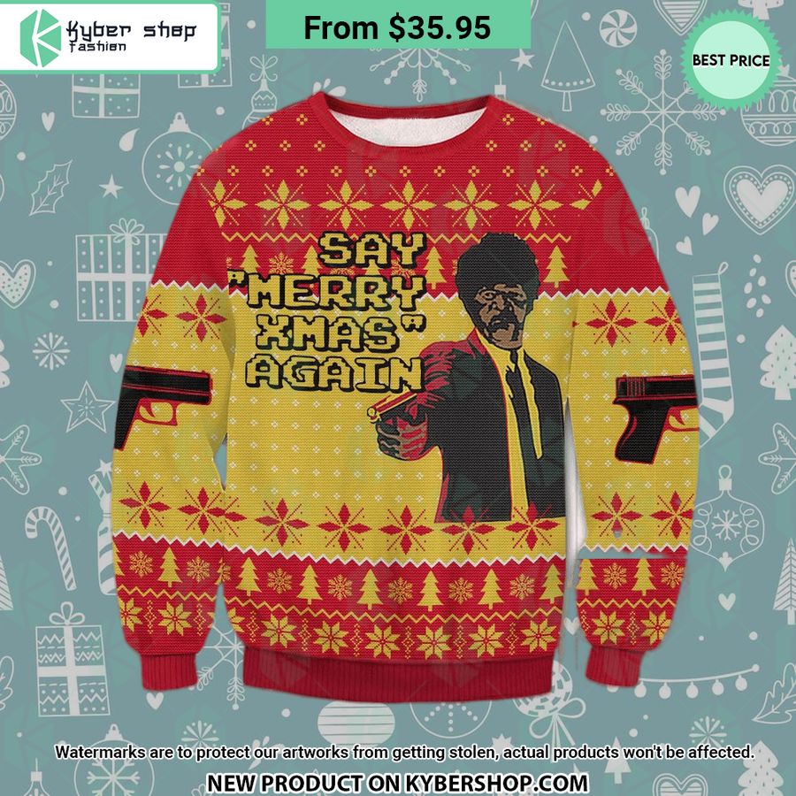 Pulp Fiction Say Merry Xmas Again Sweater