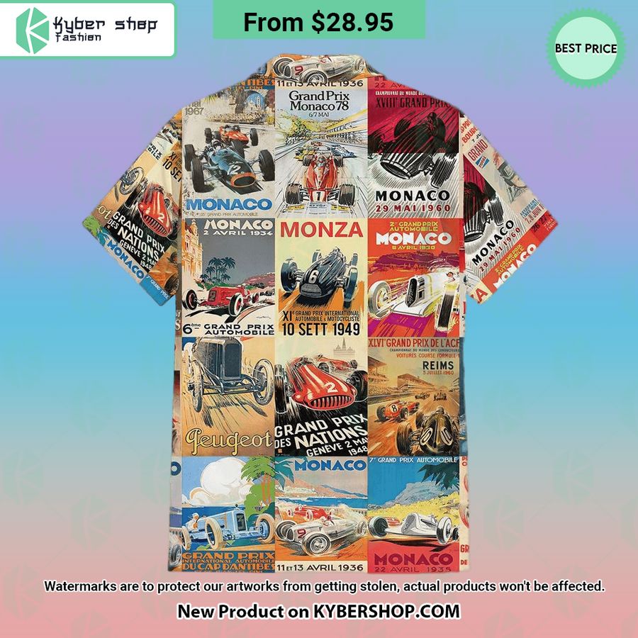 Racing Poster Collage Hawaiian Shirt Shorts