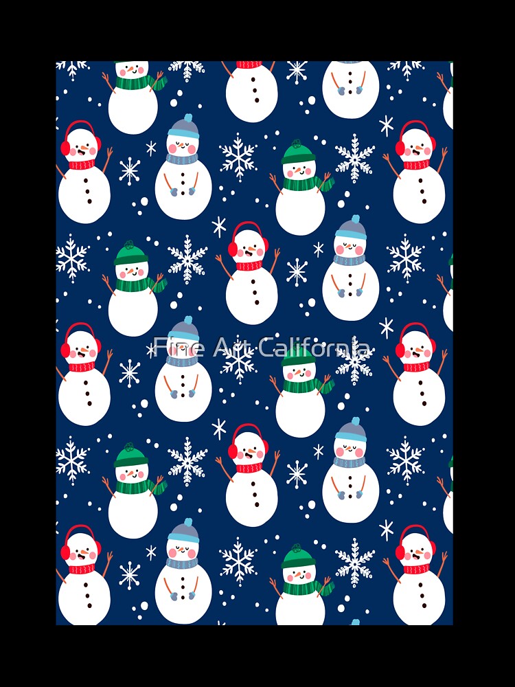 Christmas Snowmen Pattern by Fine Art California