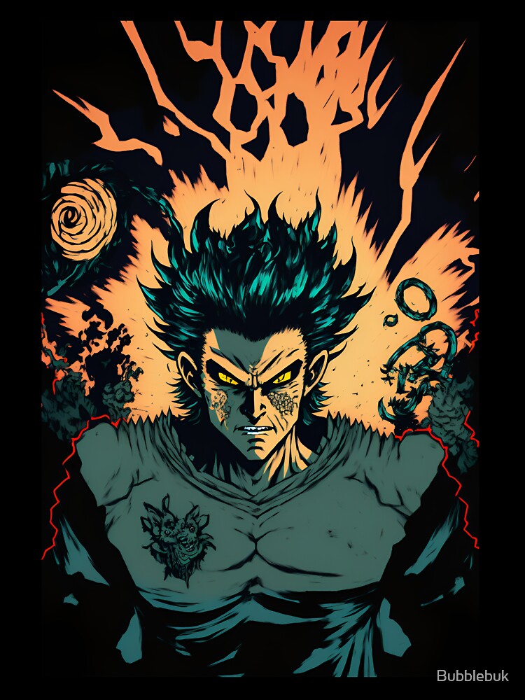 Anime Demon Son with fire1 by Bubblebuk Unisex , , , Long Sleeve Tee
