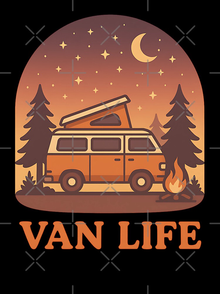 Van Life Adventure - Retro Camper Van Road-Trip by stylishdzign Unisex , , , Long Sleeve Tee