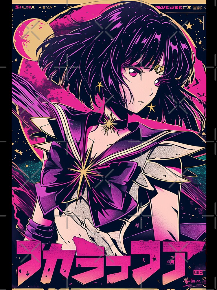 Sailor Saturn Retro Vaporwave Poster by AnimeArsenalPrints Unisex , , , Long Sleeve Tee