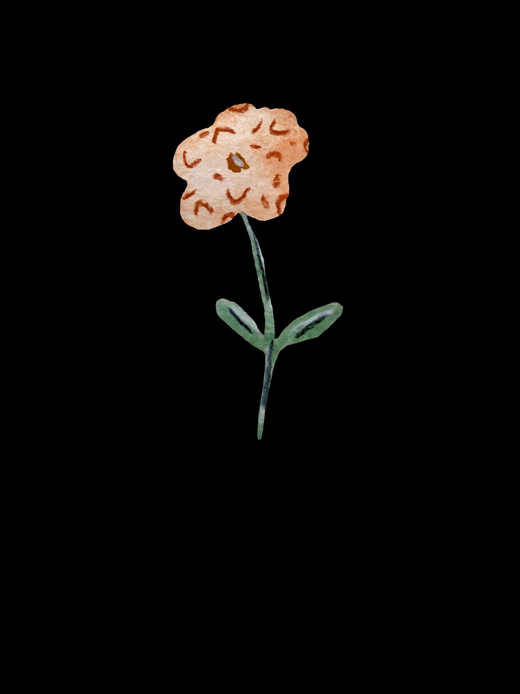 Flower dusty pink textured a watercolor sketch black by Yana Mustafina | Boho Soulful Designs