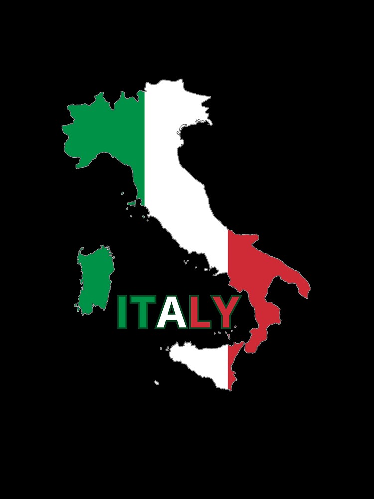 Italy Flag Map by AnimalsDH305 Unisex , , , Long Sleeve Tee