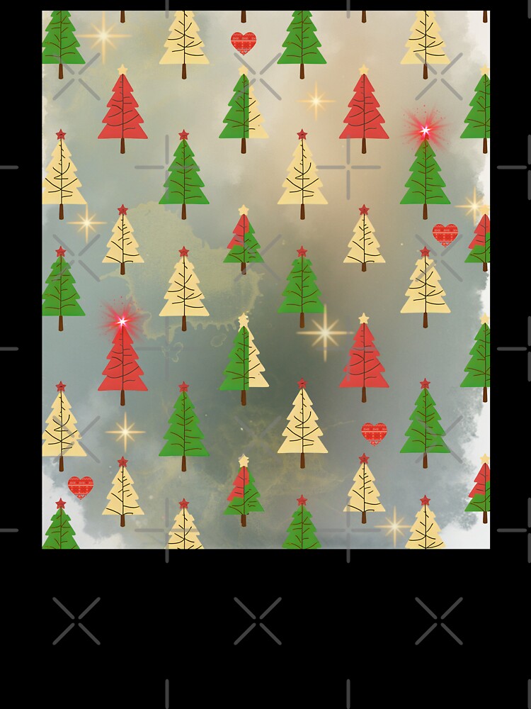 Festive Christmas Tree Pattern – Red, Green & Cream Holiday Design by arteena