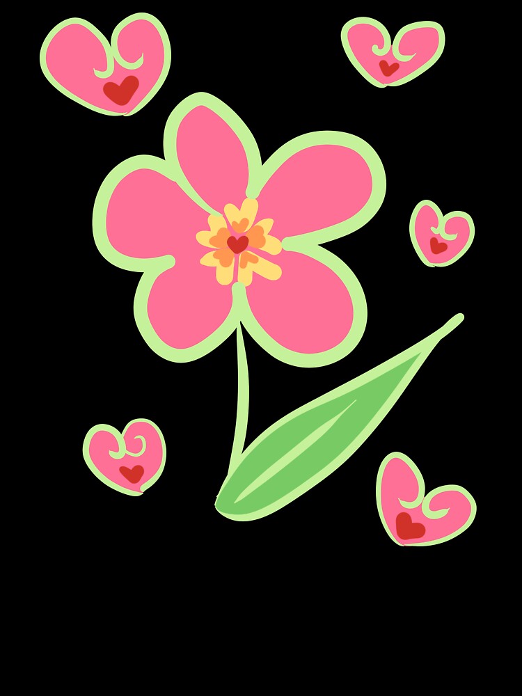 Cute Flower with Hearts by HugSomeNettles Unisex , , , Long Sleeve Tee