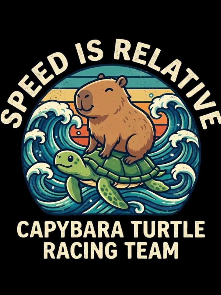 Retro Capybara Turtle Racing Team - Vintage Surf Wave by Wear Sculpt