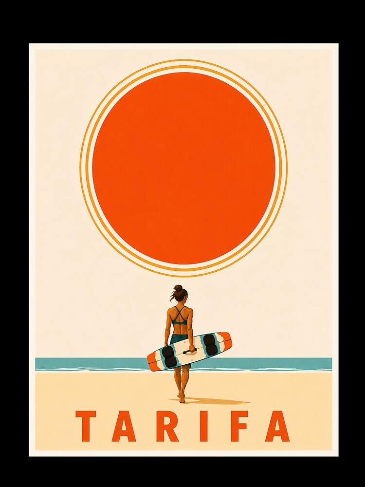 Tarifa Vintage Kitesurf Beach Poster by Islabonita.