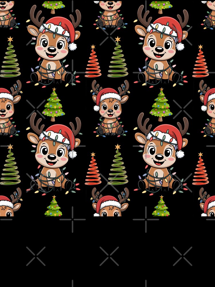 Christmas Cheer Reindeer Cartoon Pattern by Grang Art Artistic Designs