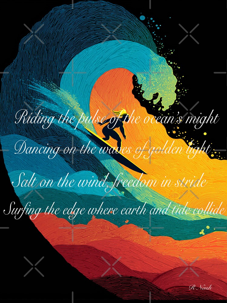 Surfing the edge by randynash Unisex , , , Long Sleeve Tee