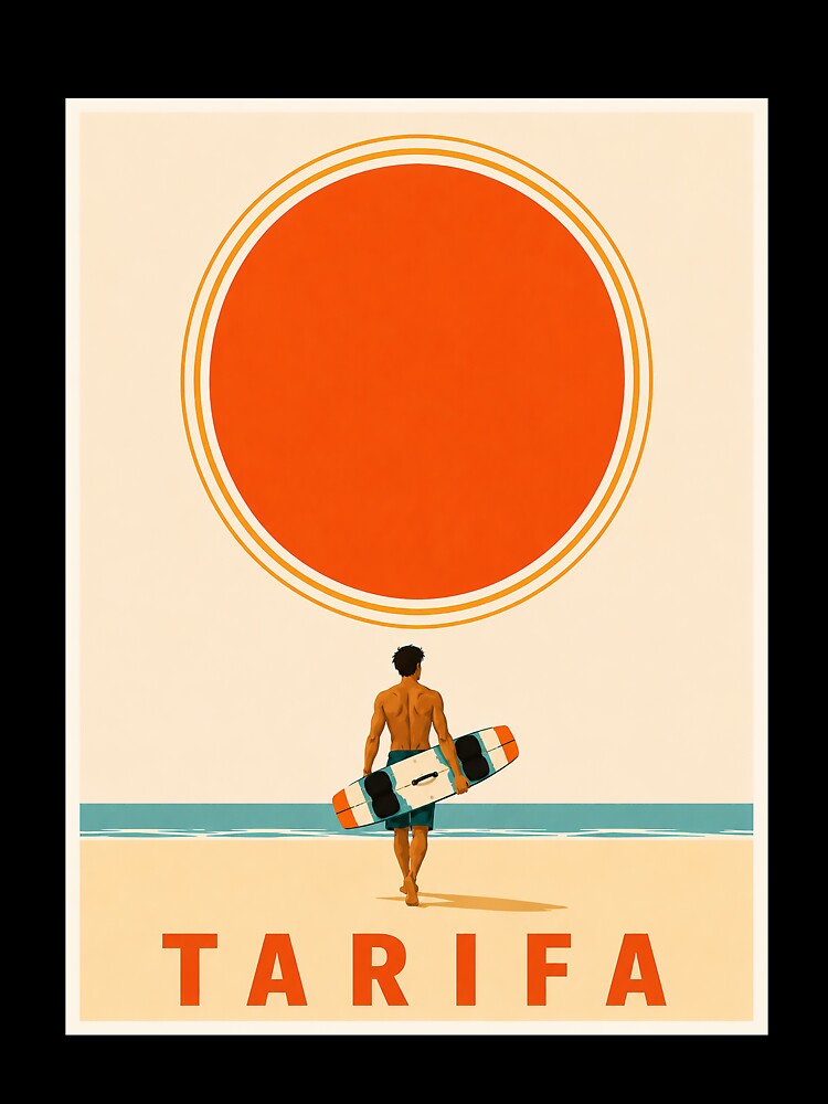 Sunset Session Vintage Kitesurf Beach Poster by Islabonita.