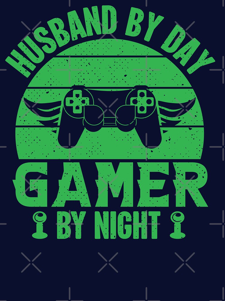 Night Gaming Hubby: Gamer Husband Controller Geek Gift by Shop Deebo Unisex , , , Long Sleeve Tee