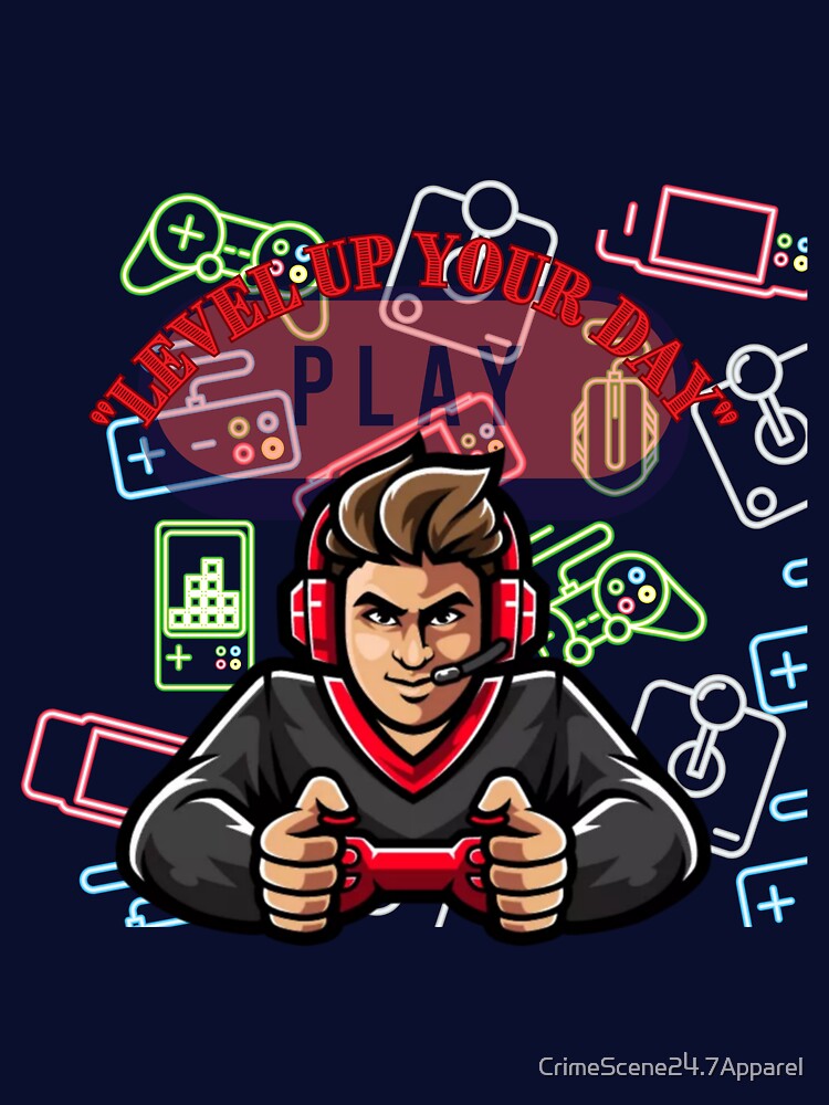 Gaming; level up your day by CrimeScene24.7Apparel Unisex , , , Long Sleeve Tee