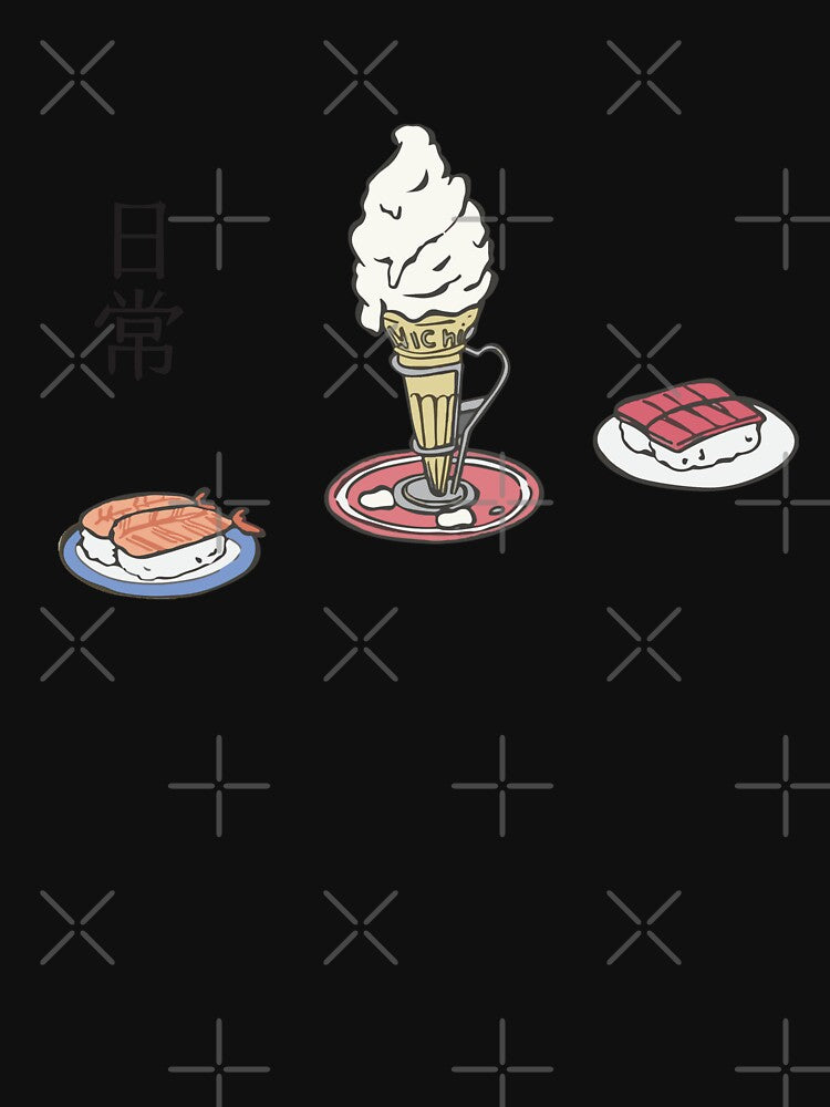Nichijou - Ice Cream and Sushi by HayTim Unisex , , , Long Sleeve Tee