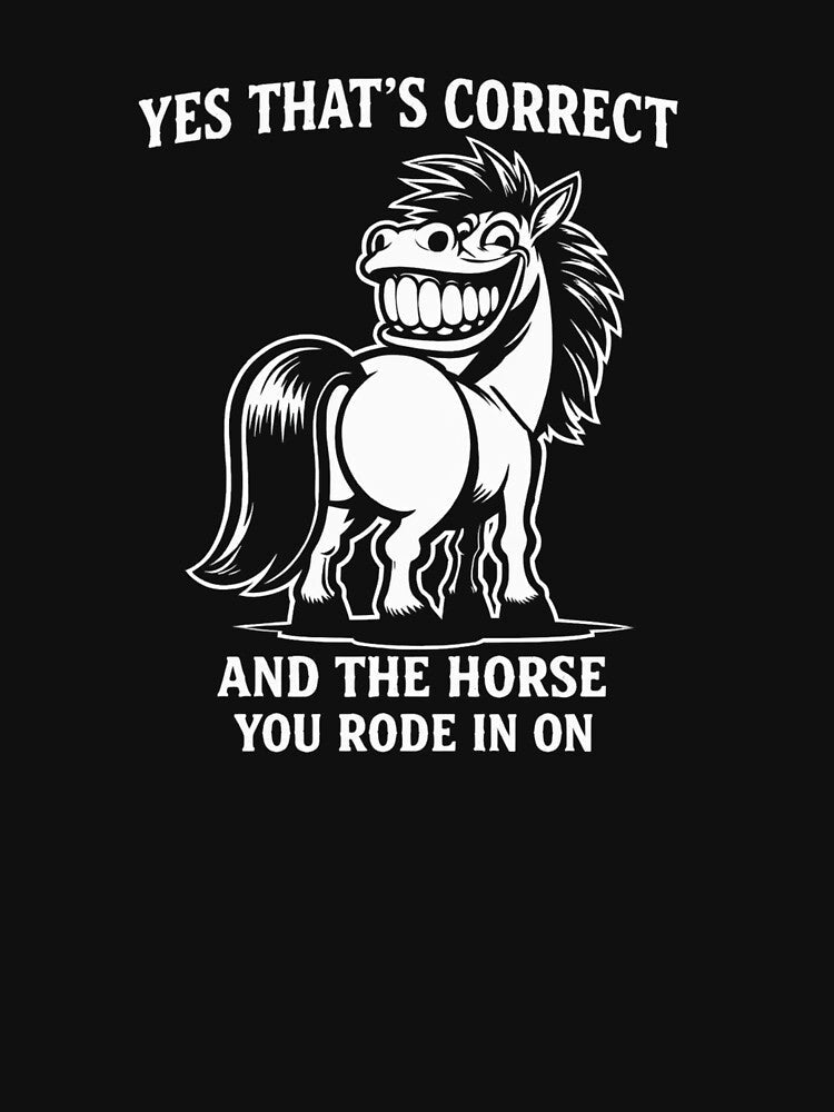 Yes That's Correct And The Horse You Rode In On – Funny Sarcastic Quote Meme by VibeOffline Studio
