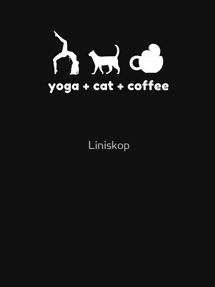 Copy of Yoga Cat Coffee by Liniskop Unisex , , , Long Sleeve Tee