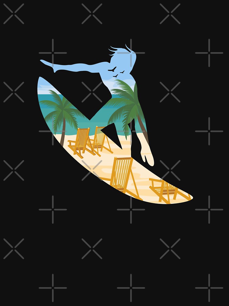 Surfing Beach by VibrantGifts Unisex , , , Long Sleeve Tee