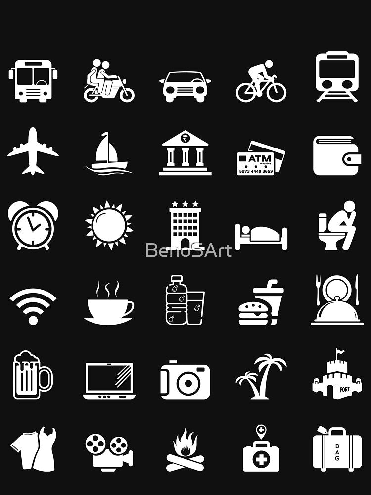 Traveller Icon by BenoSArt Unisex , , , Long Sleeve Tee