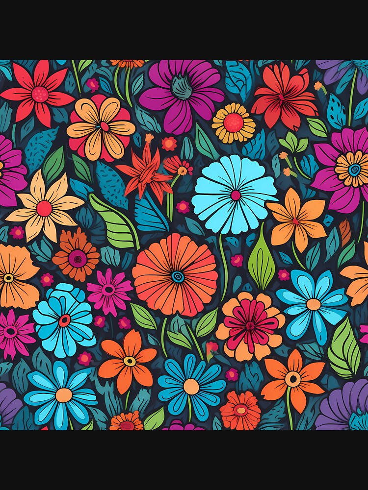 Colorful flower pattern by MyKaiUS Unisex , , , Long Sleeve Tee