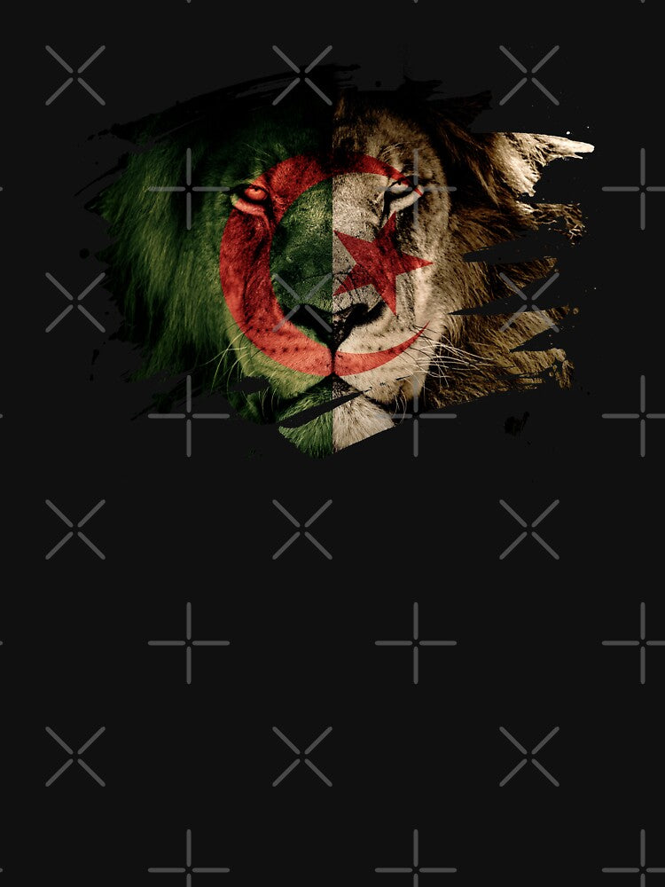 Algeria Flag & African Lion Picture   Algerian Pride T Shirt by ockshirts