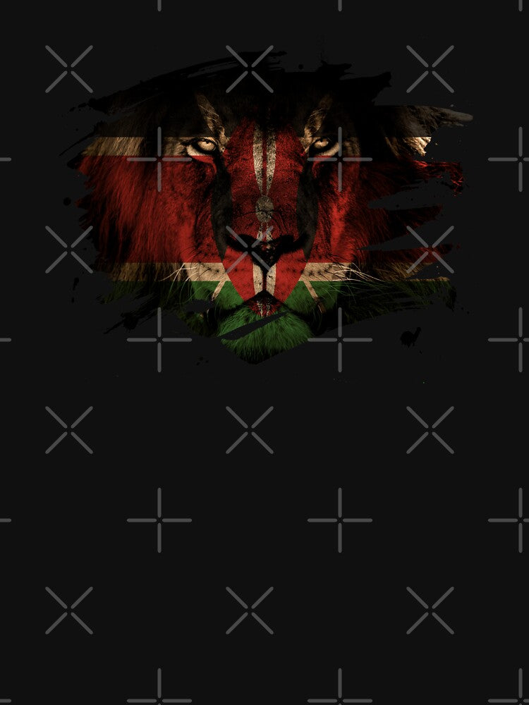 Kenya Flag & African Lion Picture   Kenyan Pride T Shirt by ockshirts