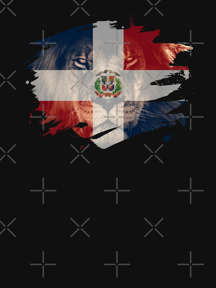 Dominicana Flag & African Lion Picture   Dominican Pride T Shirt by ockshirts
